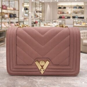 Valentino Orlandi Quilted Shoulder Bag in Dusty Rose